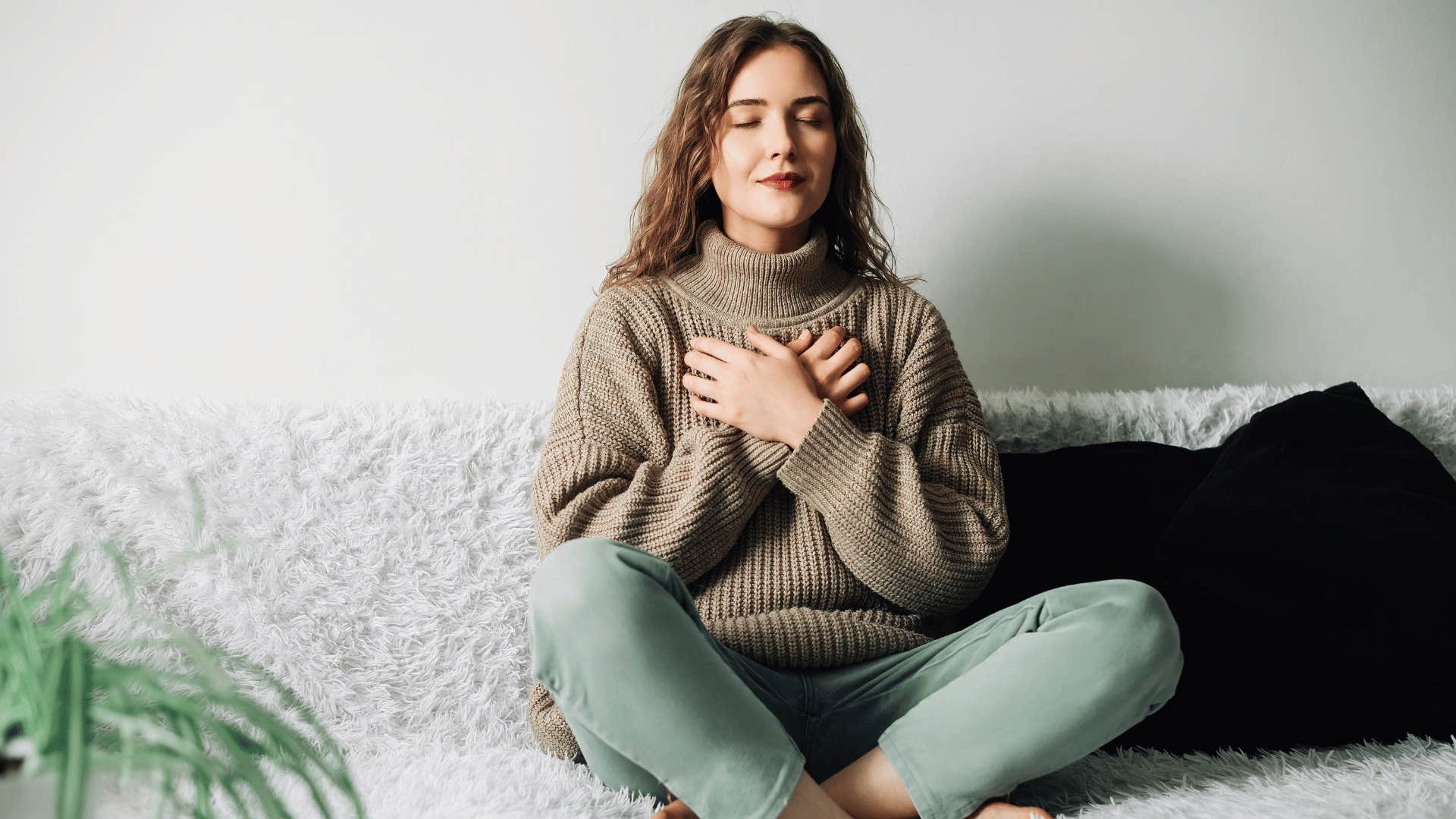 woman meditating