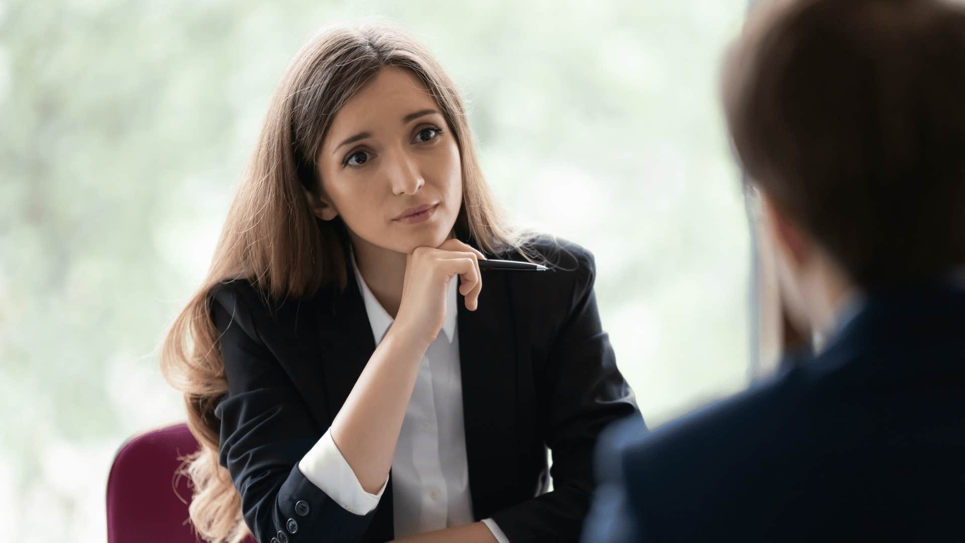 woman in a meeting