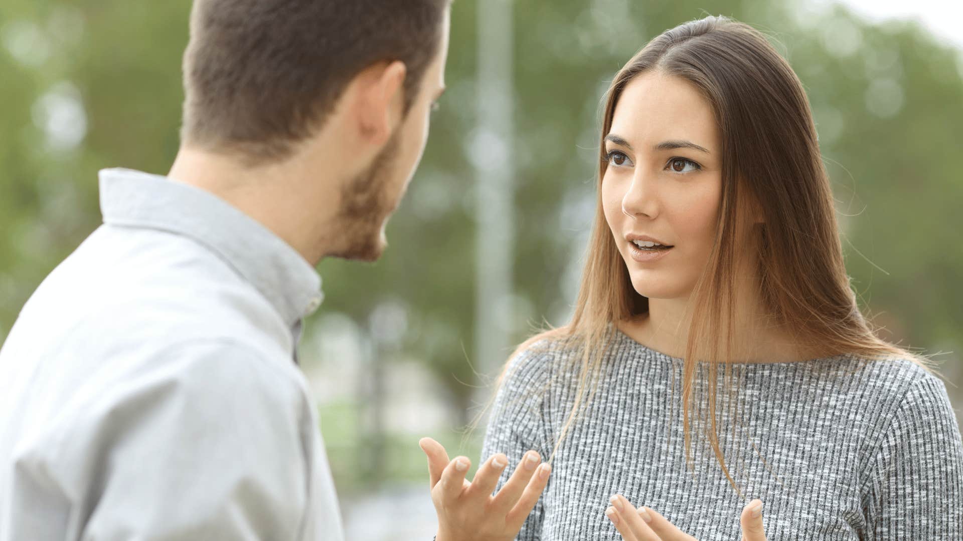 woman arguing with man