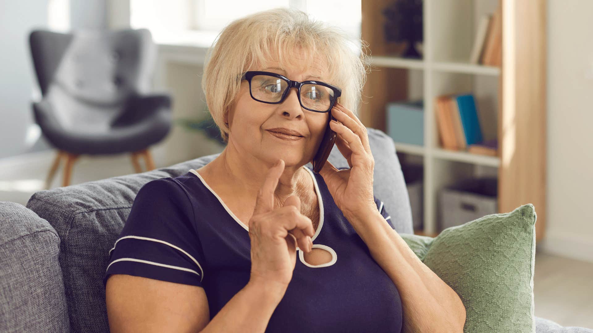 older woman on phone