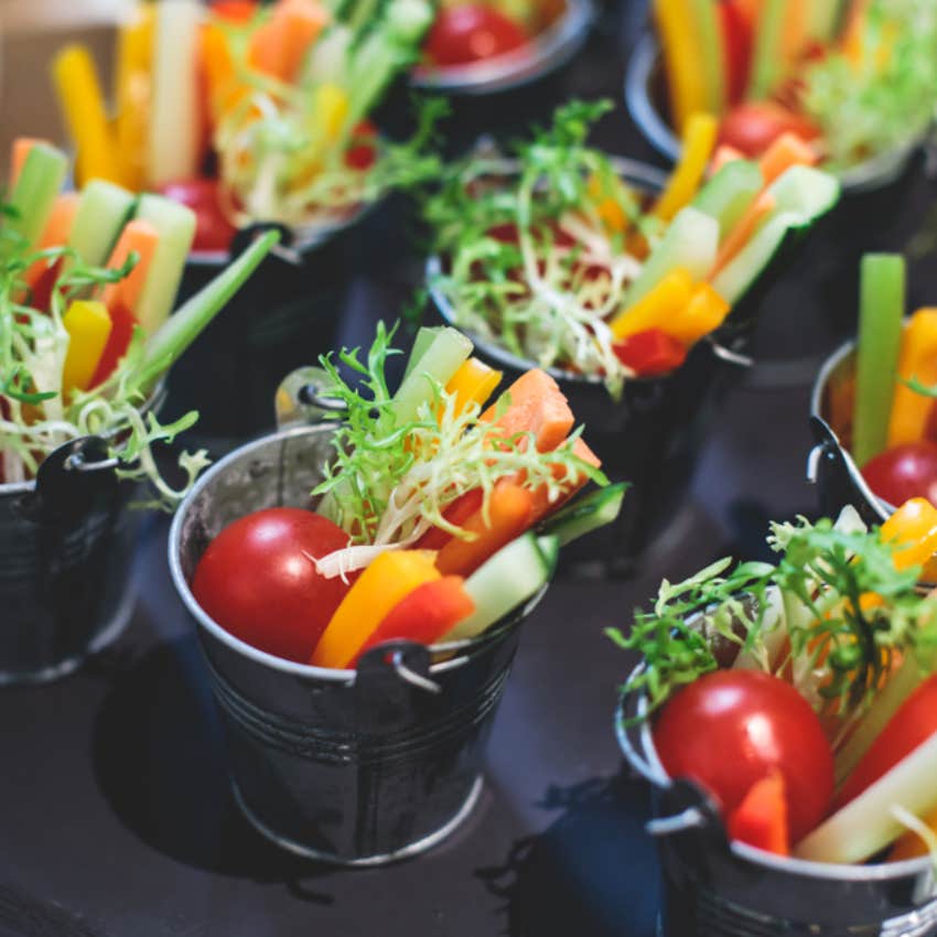 vegetables in cups 