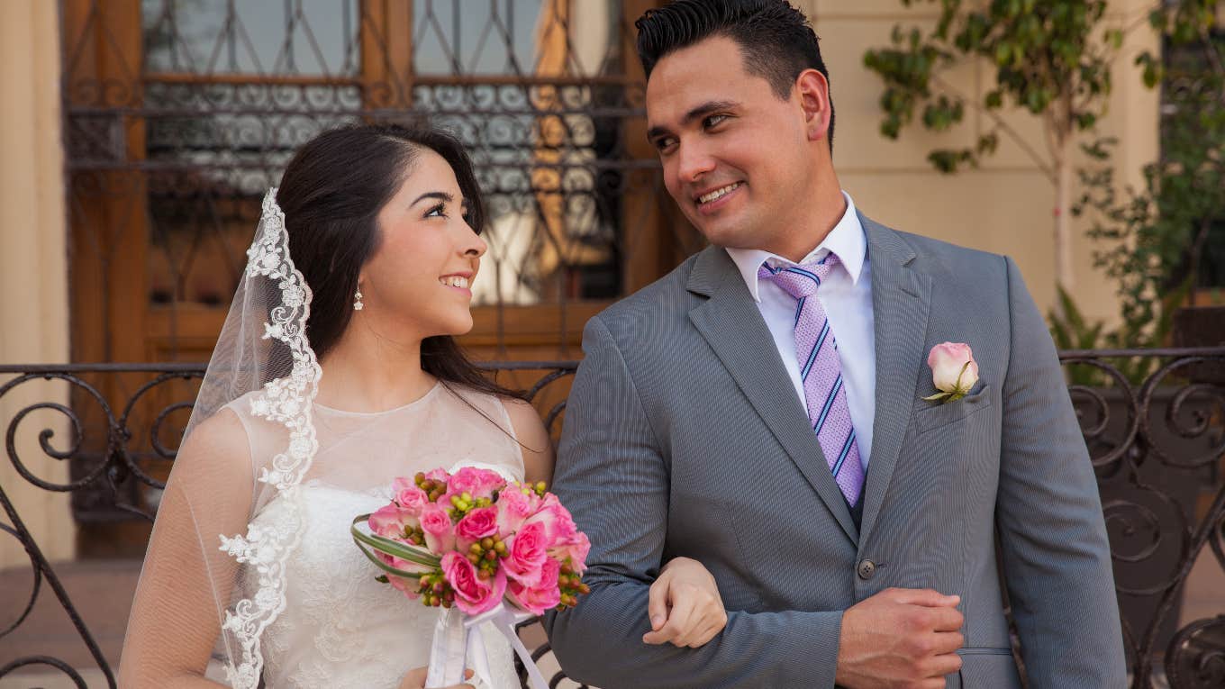 Bride and groom of a Lavender Marriage