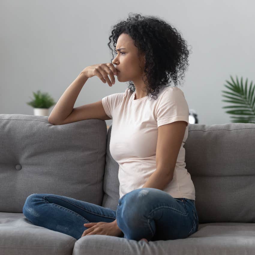 Woman who has a bad gut feeling ghosting someone