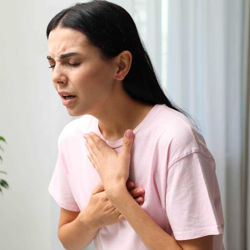 Woman having a panic attack