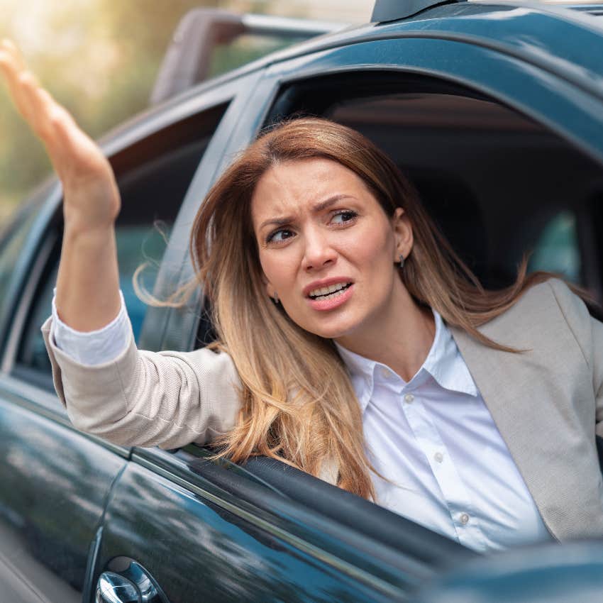 Woman with road rage