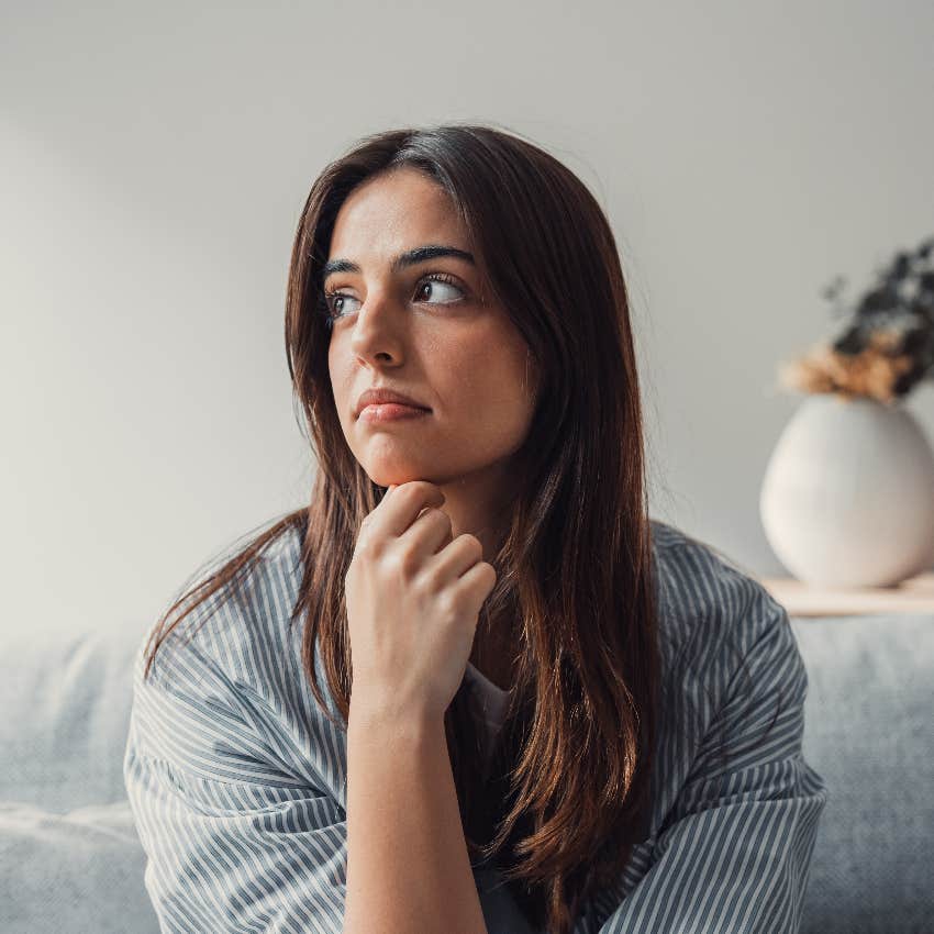 Woman who is having an Existential crisis thinking