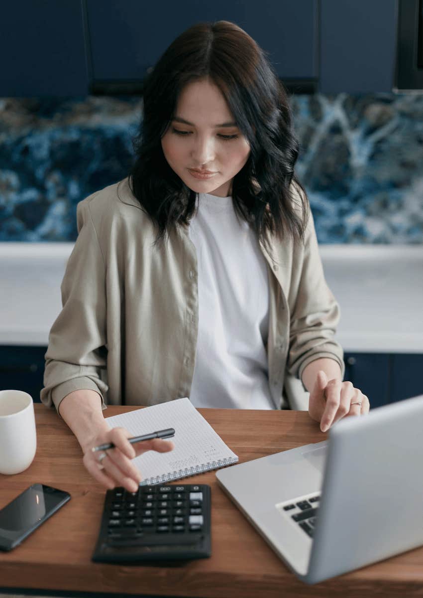 woman working on a financial plan