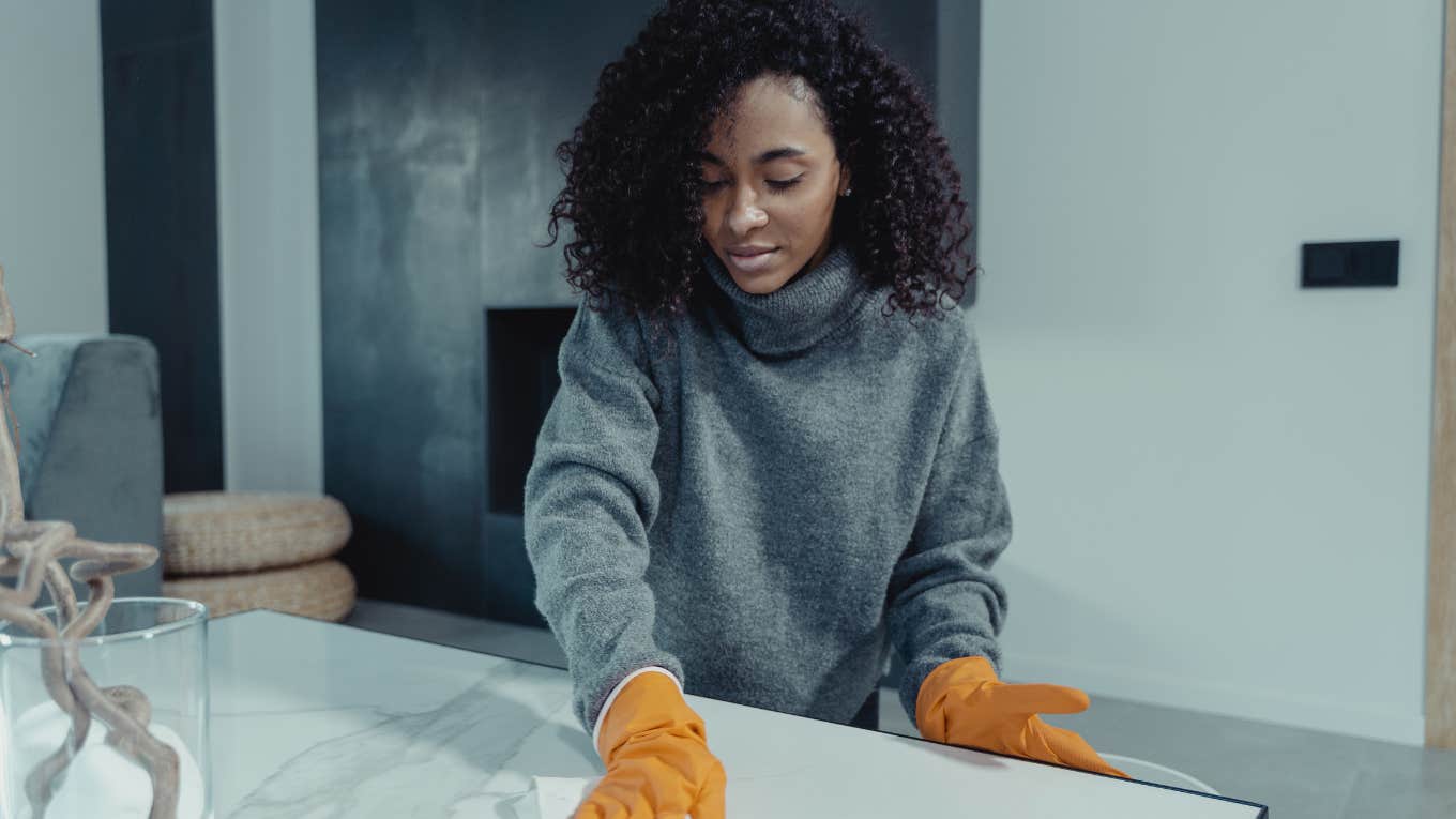 Woman always takes on chores and is not an equal in her relationship.