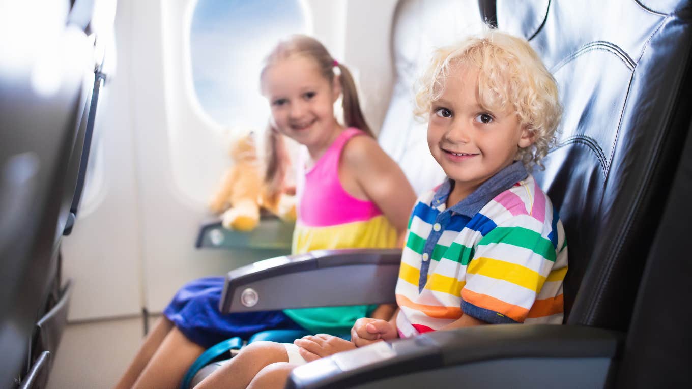 Kids on airplane