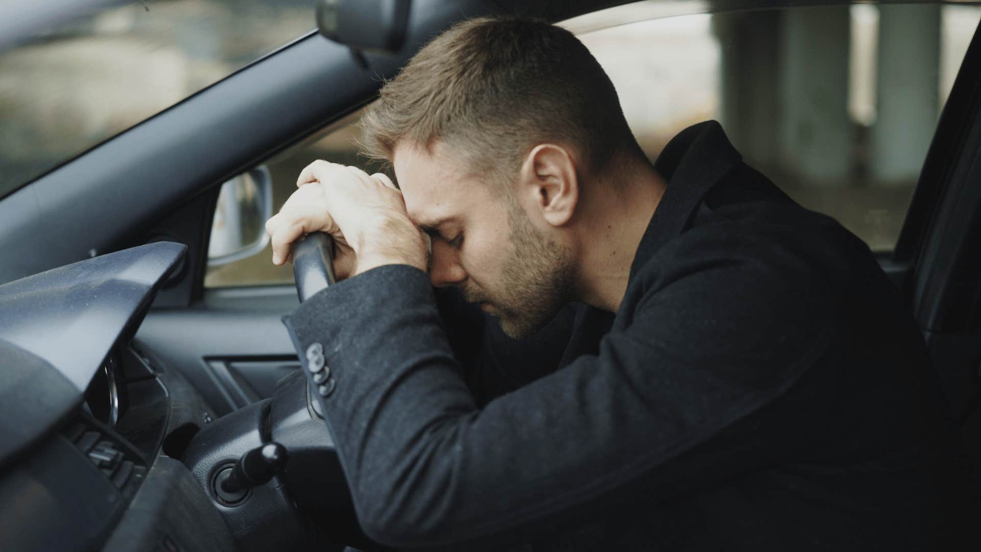 upset person in car