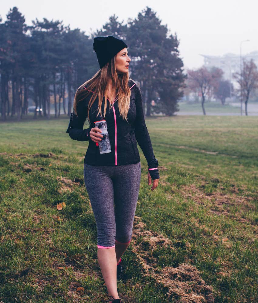 woman taking a walk after a long day at work