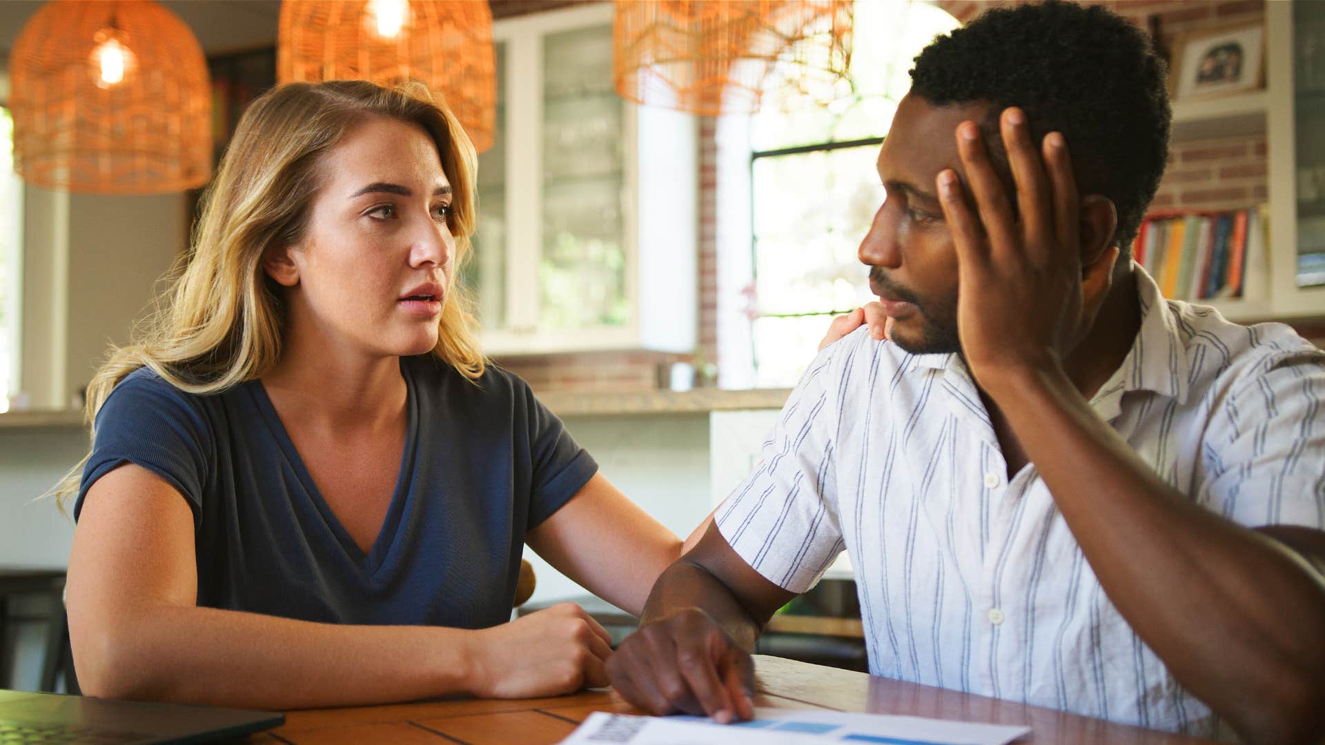 Woman having a serious conversation with her partner