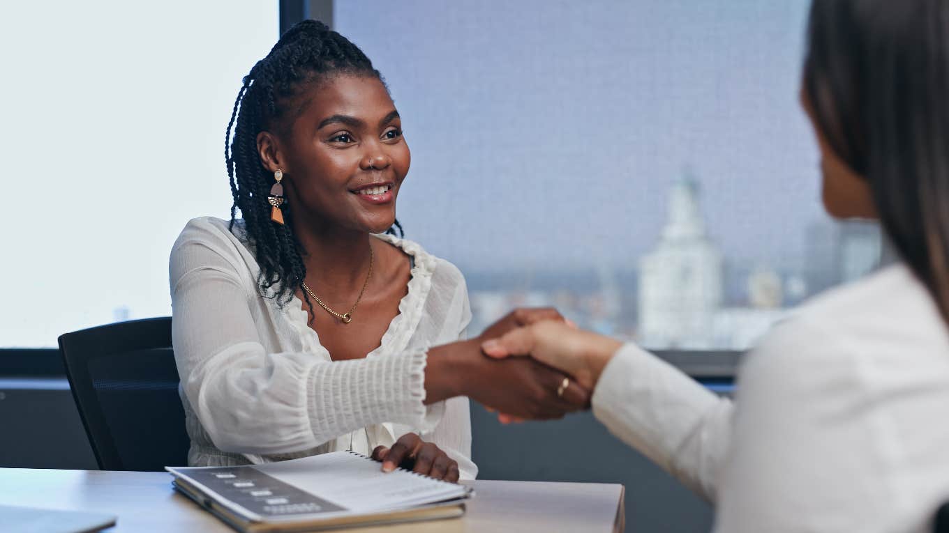 Woman at job interview