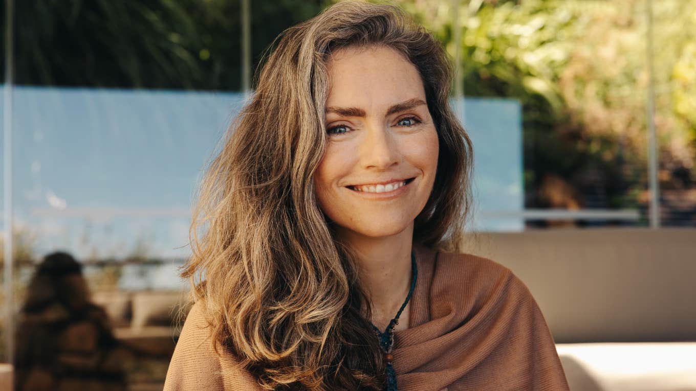 Smiling woman enjoying life