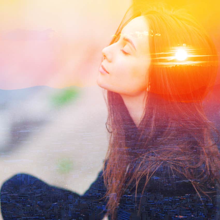 woman setting intention for the cinnamon abundance ritual