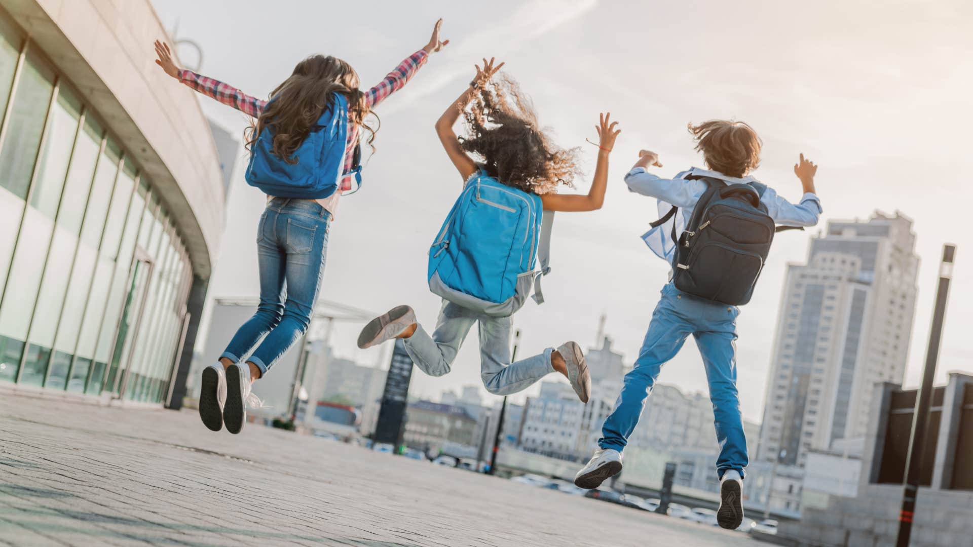 kids jumping for joy