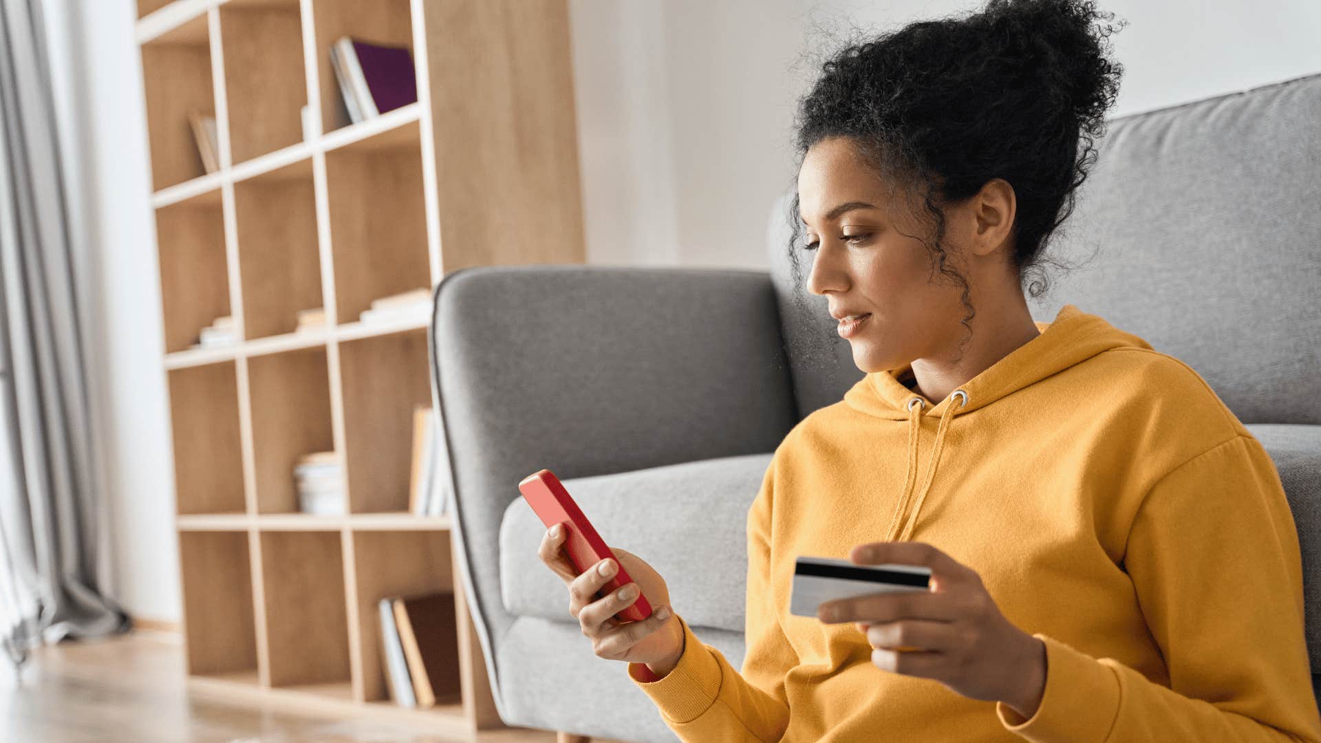 woman paying credit card bill