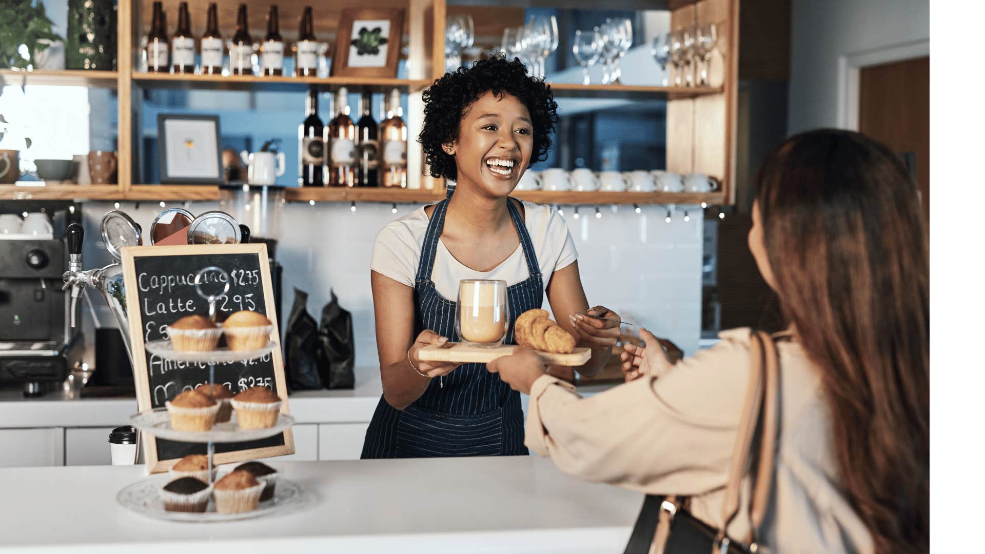 woman at a cafe 