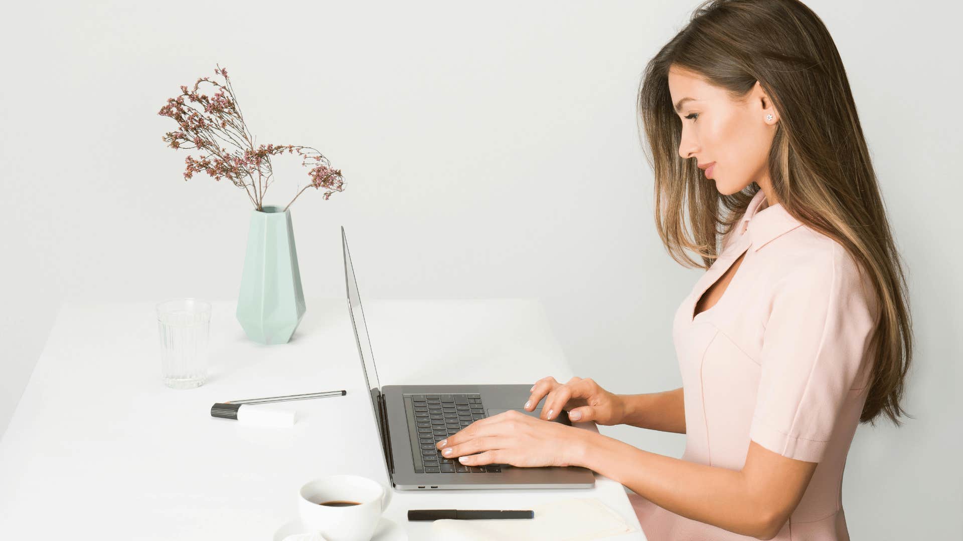 woman working on laptop