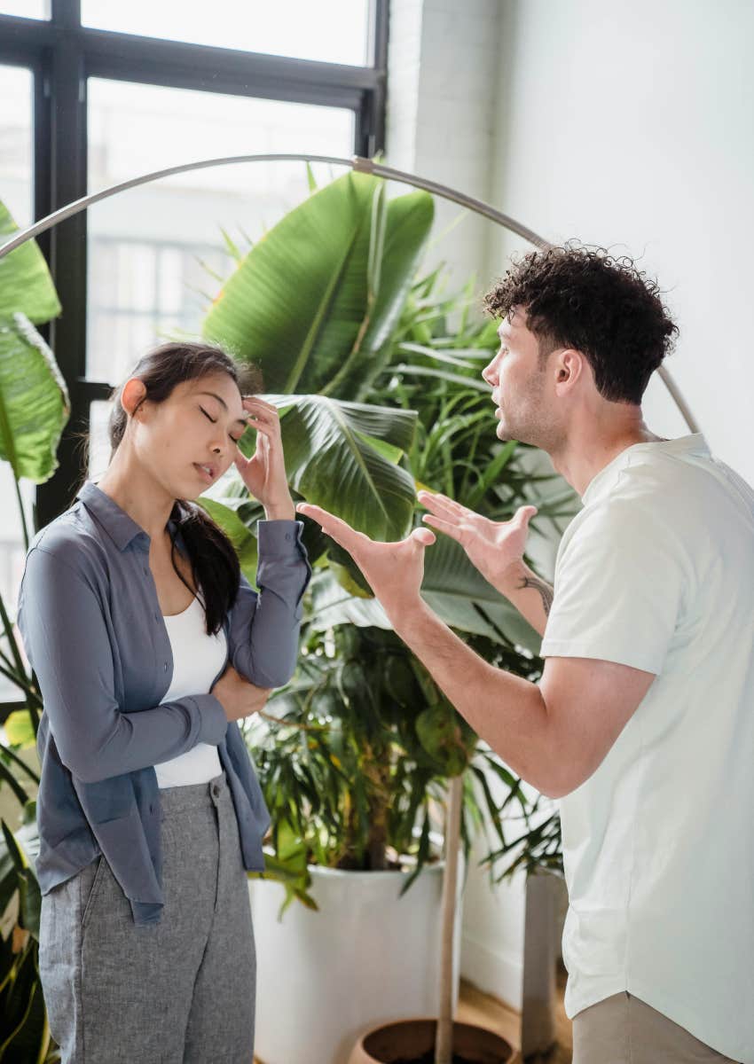 man and woman arguing