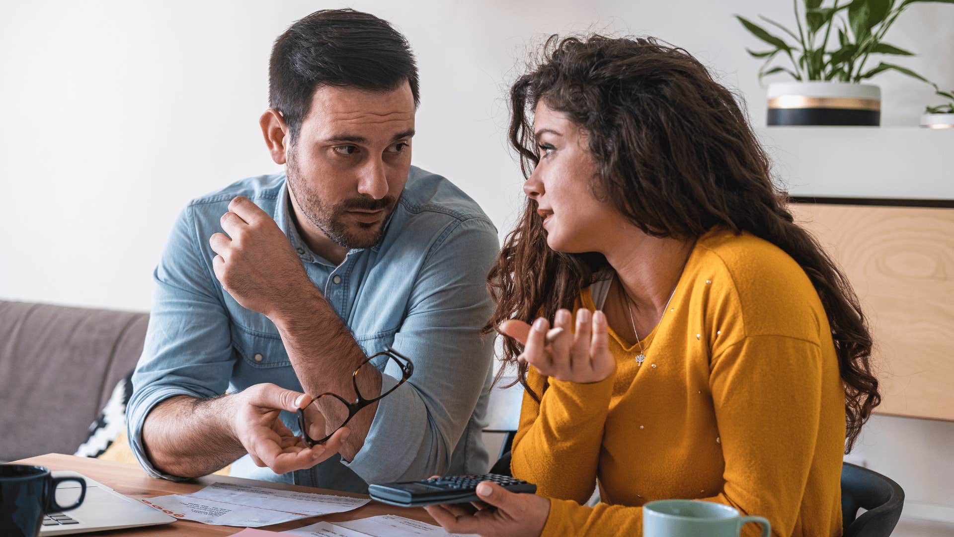 man and woman talking 