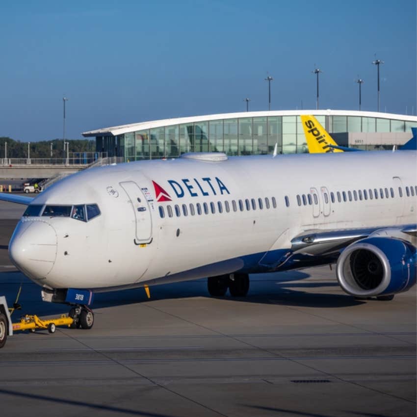 Delta plane on tarmac 