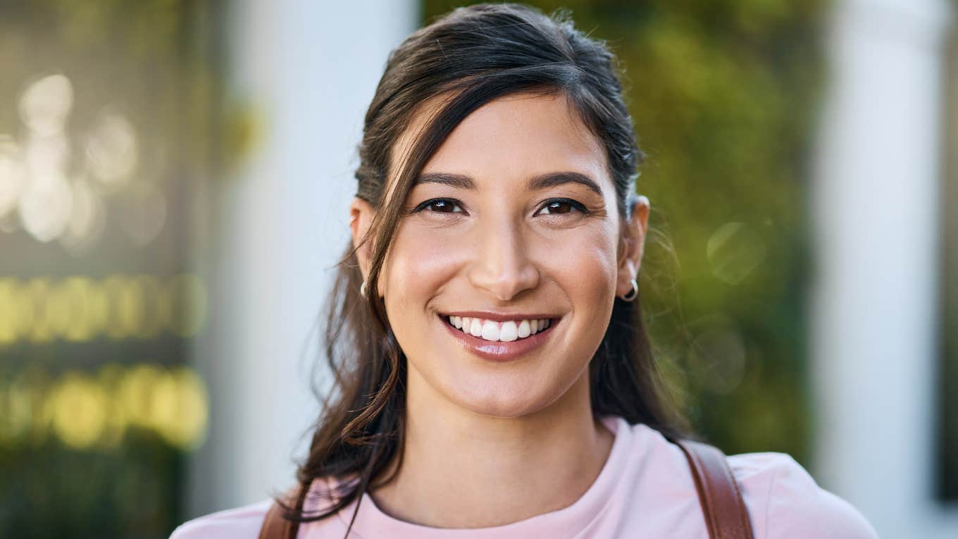 intelligent young woman smiling