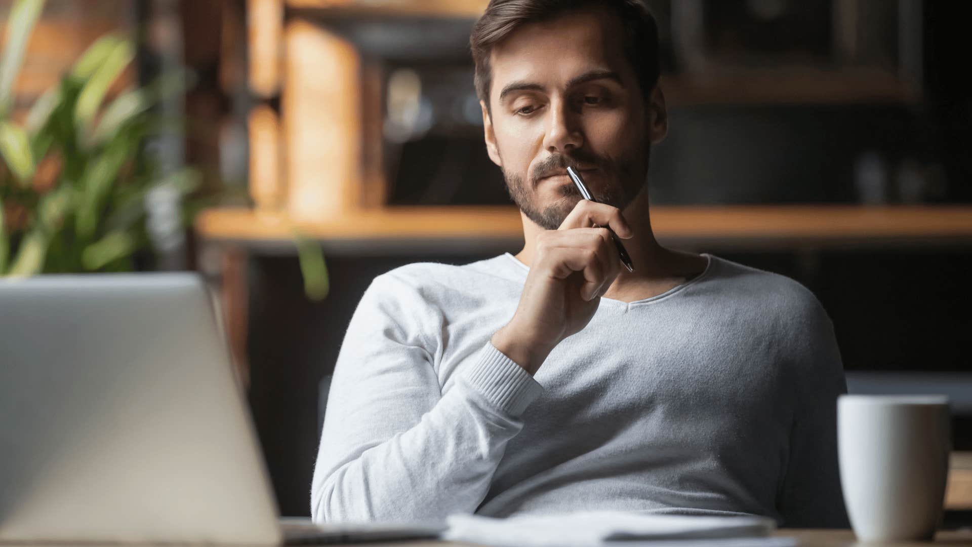 man working on laptop