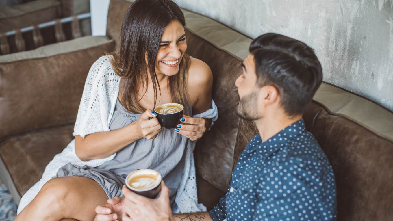 Couple follows first-date topics to determine is there is a connection.