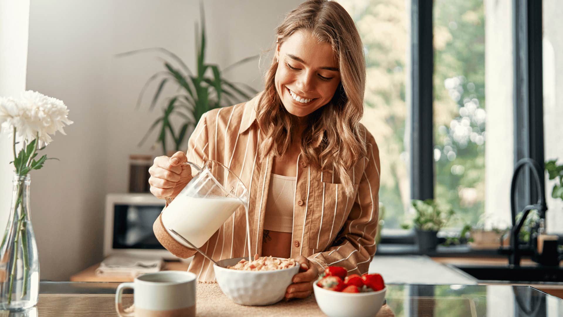 woman making breakfast