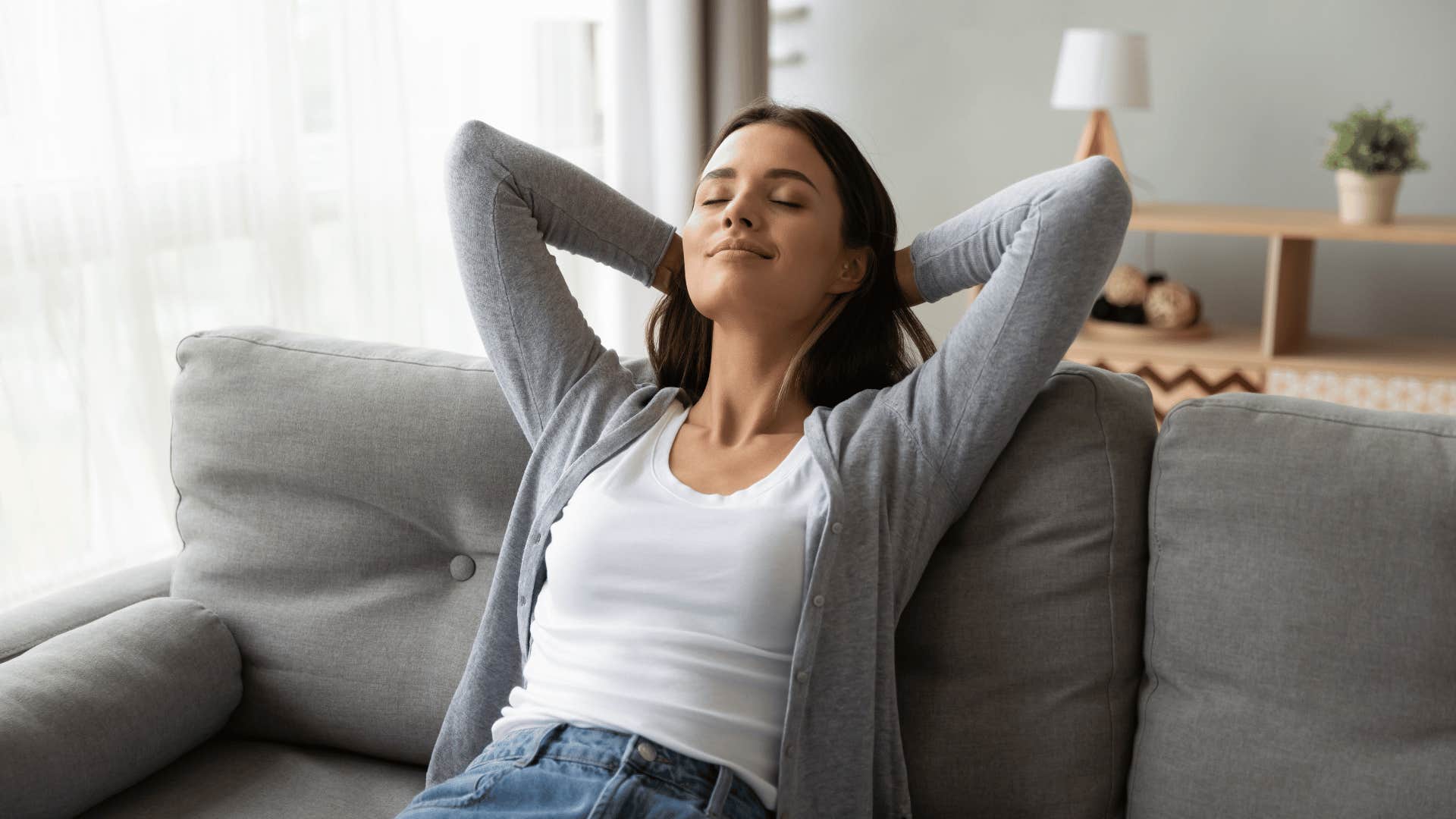 woman sitting and relaxing