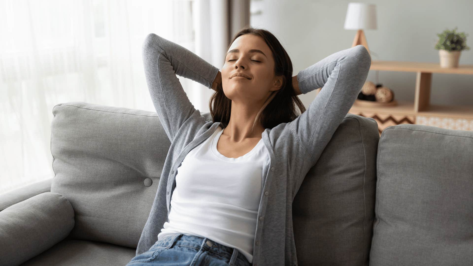 woman relaxing on the couch