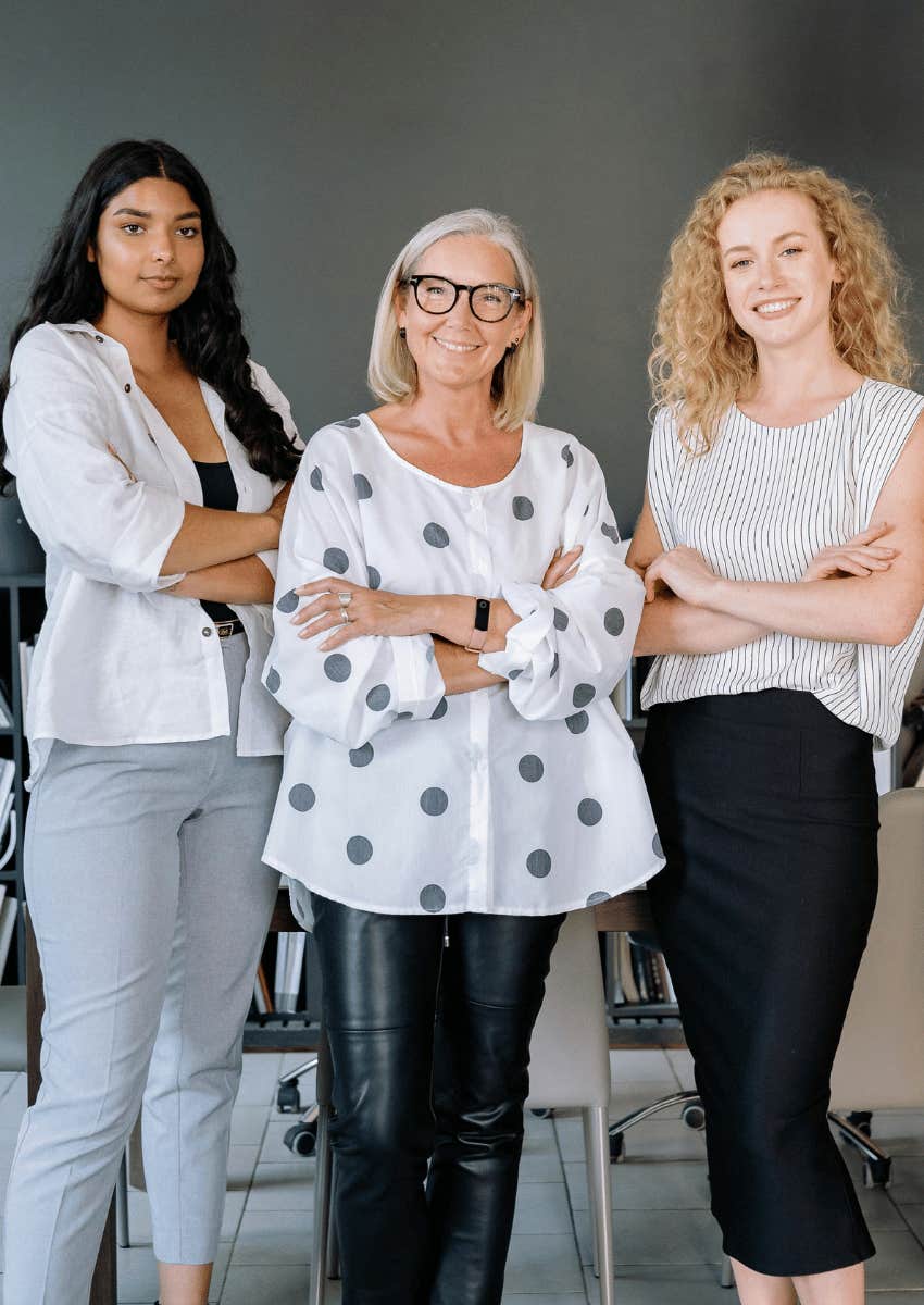 happy women of different ages