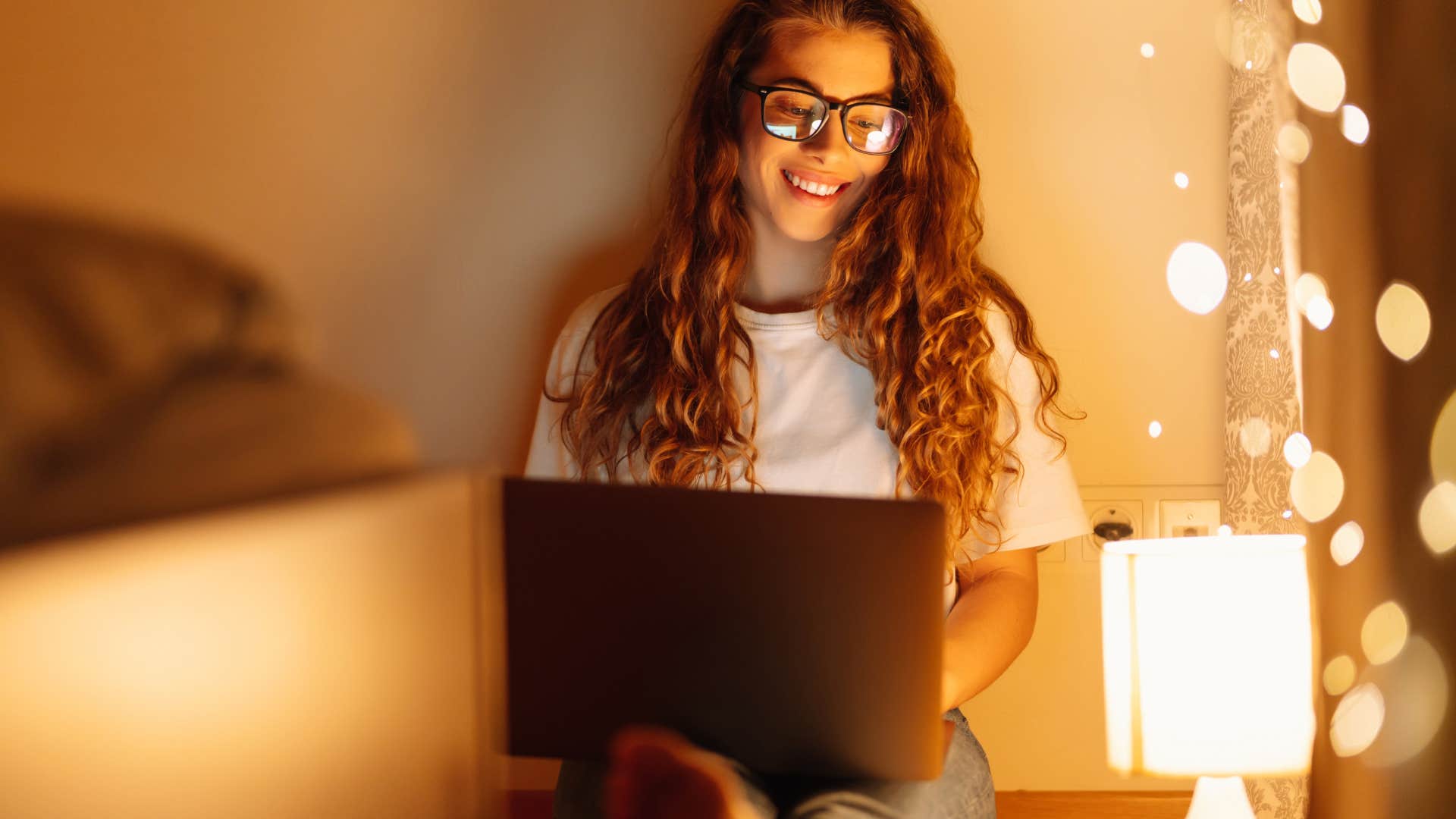 Young woman with laptop. 