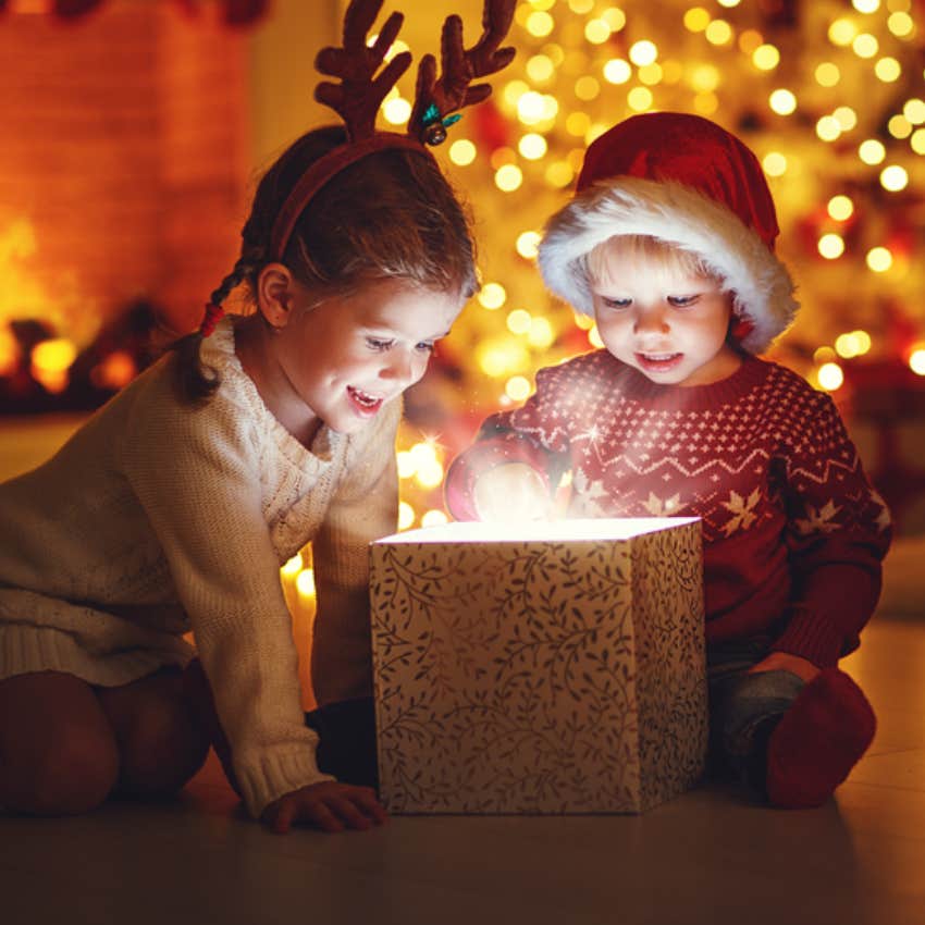 children opening gifts on christmas 