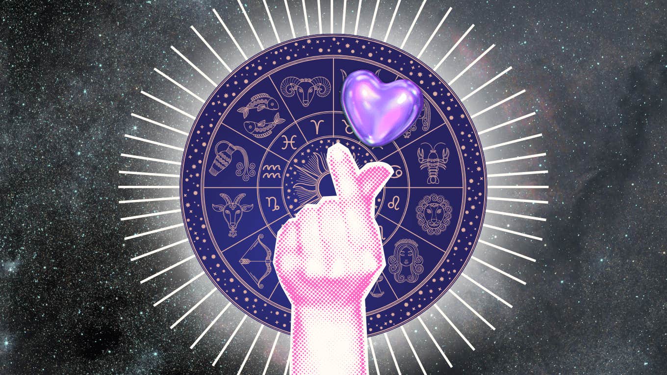 snapping hand with heart over zodiac signs love horoscope december 18, 2024