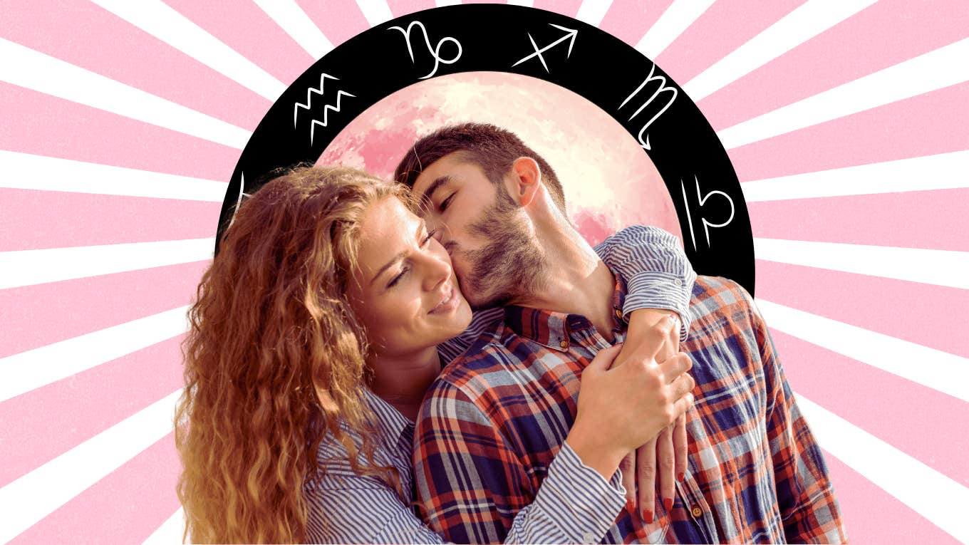 couple embracing with zodiac signs love horoscopes december 4, 2024