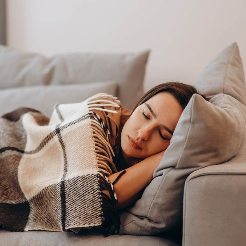 Mom napping with her phone on do not disturb