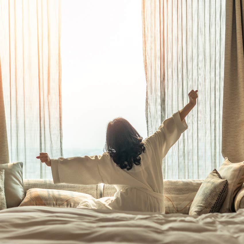 Stay-at-home relaxing in a hotel alone