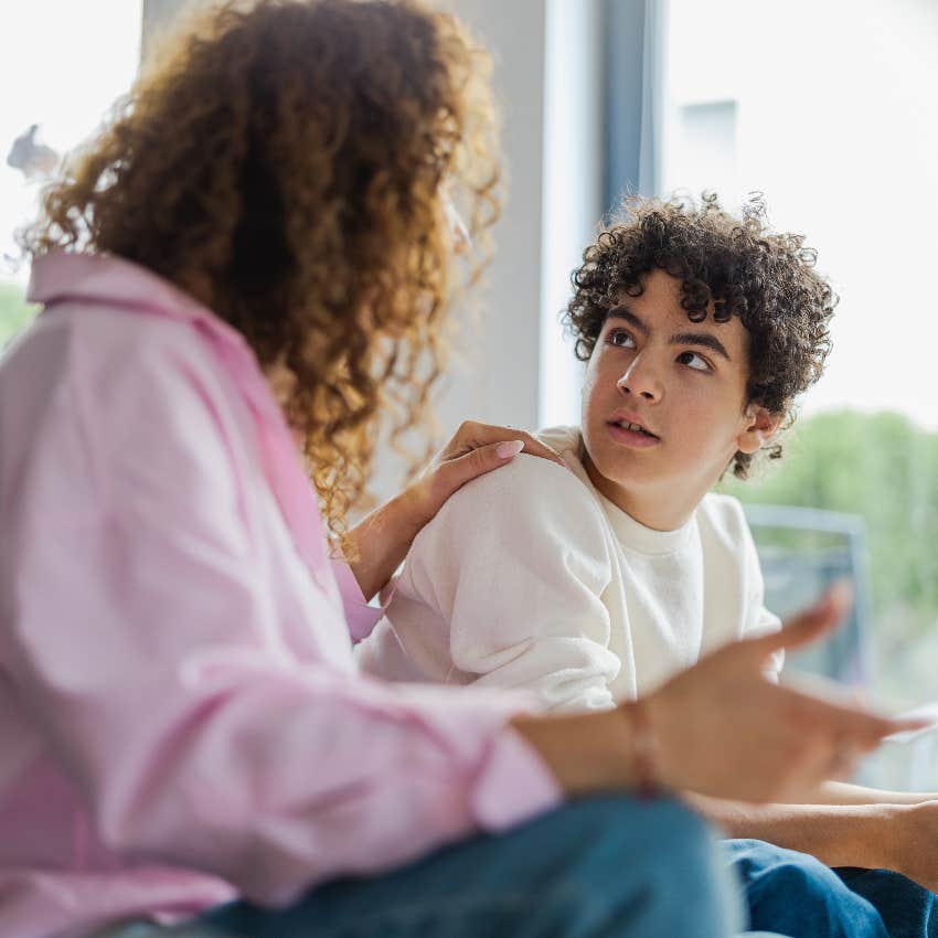 Mom arguing with her teen son