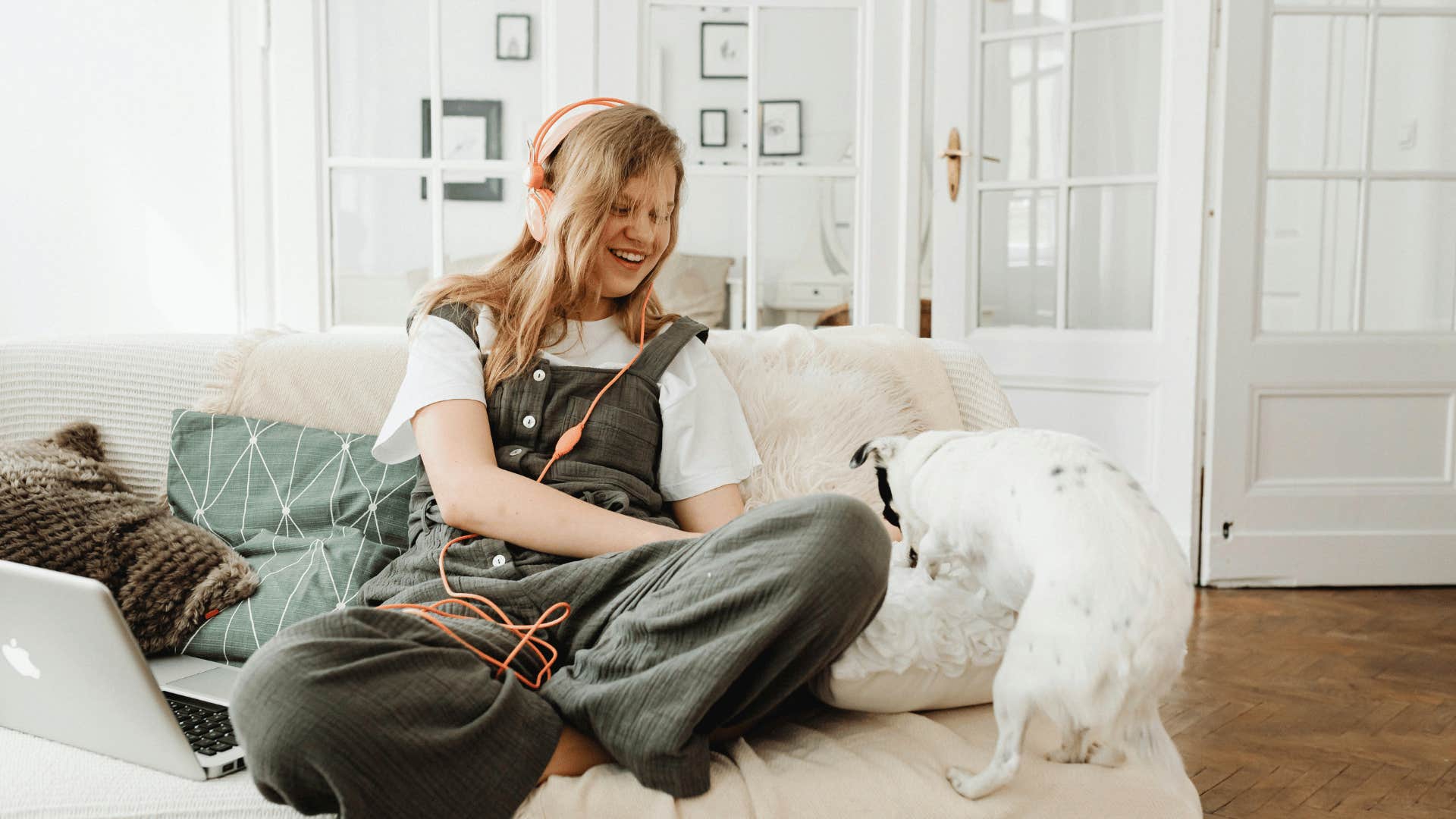 woman listening to music