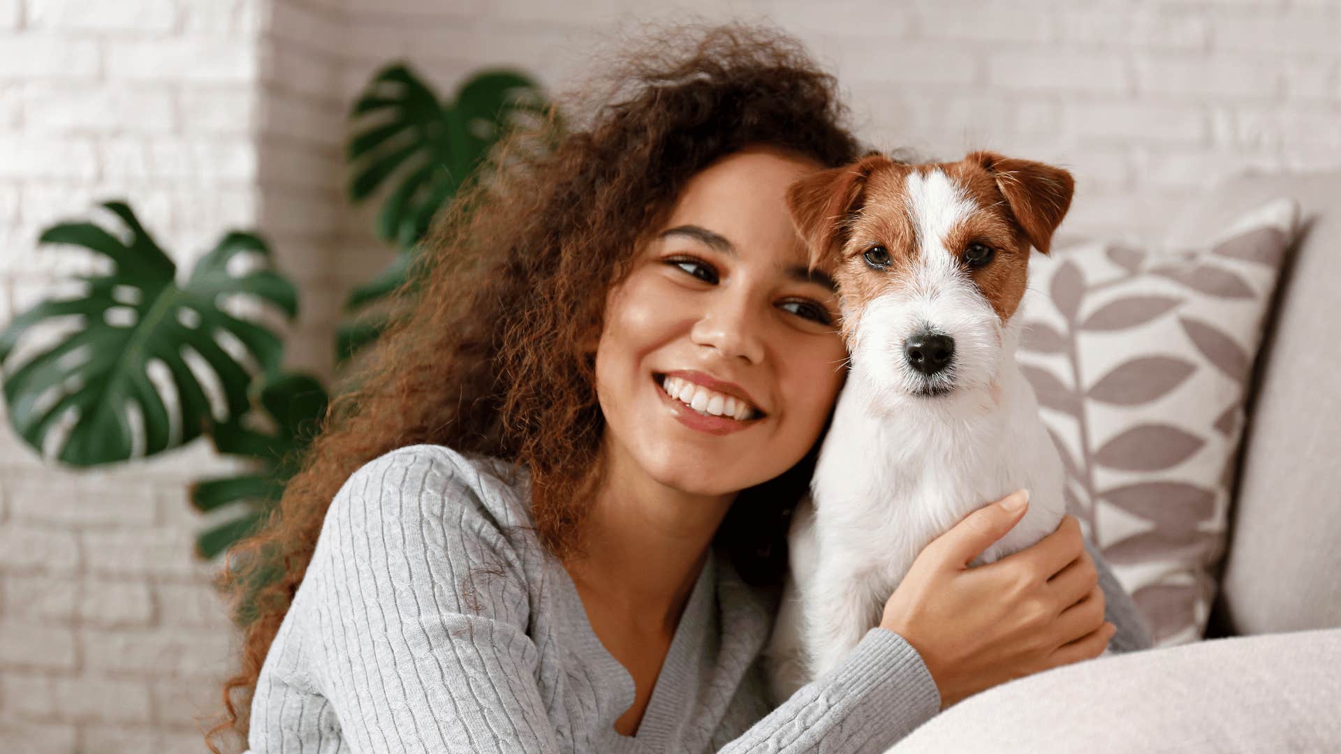 woman with a dog