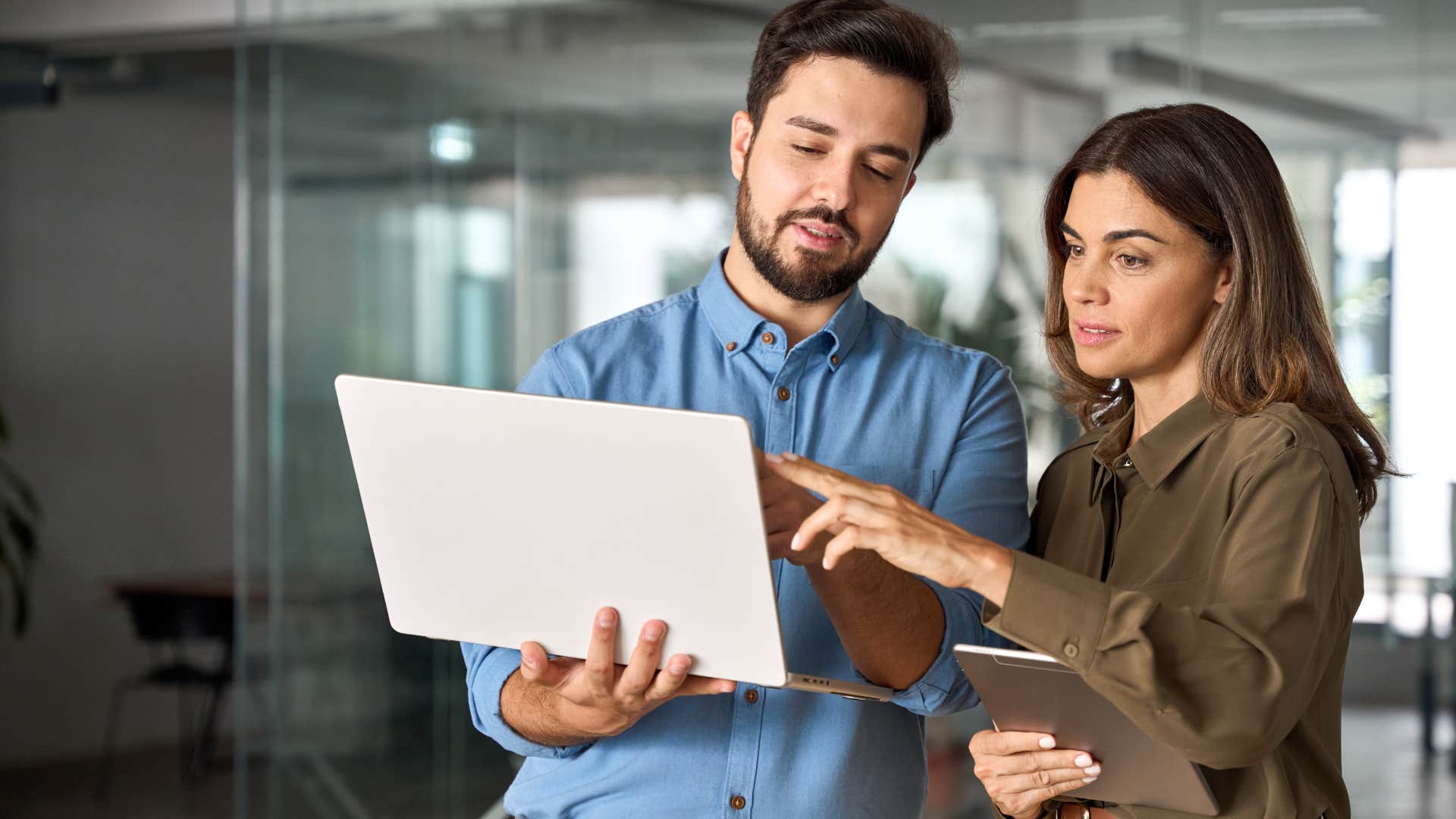 Employee talking to their boss