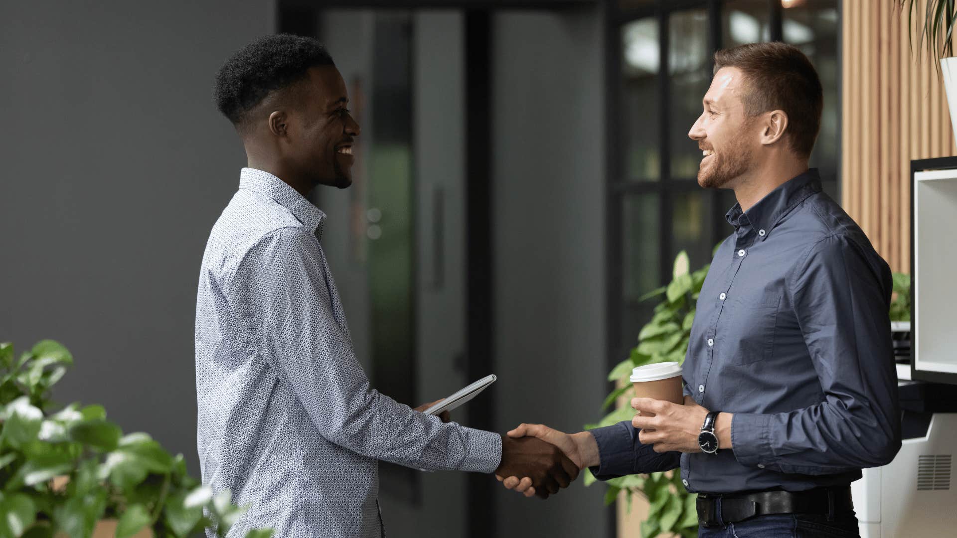 two men shaking hands