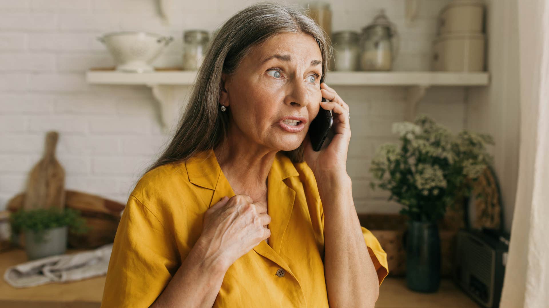 Woman arguing with someone on the phone.