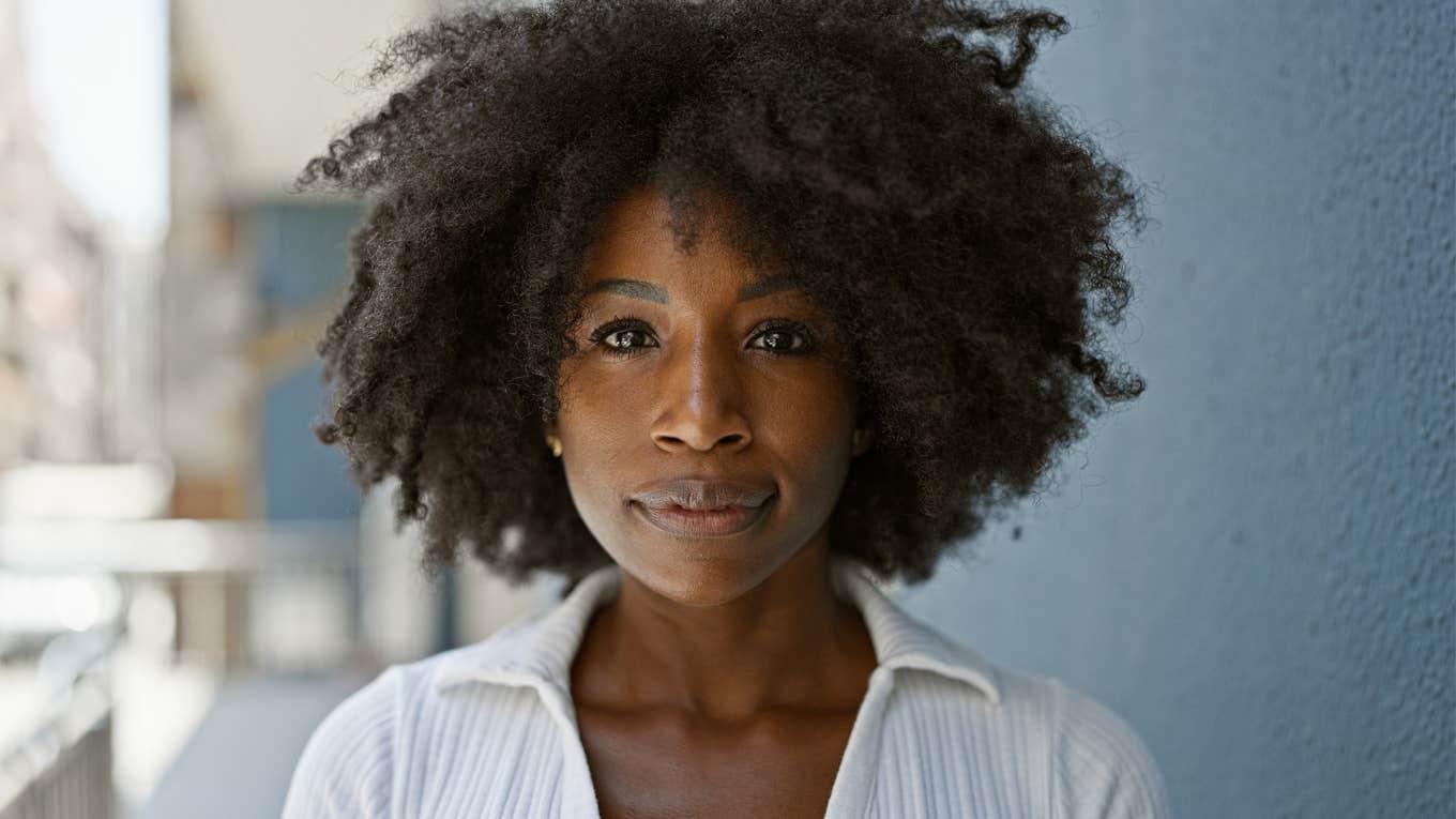 serious woman thinking about what to say