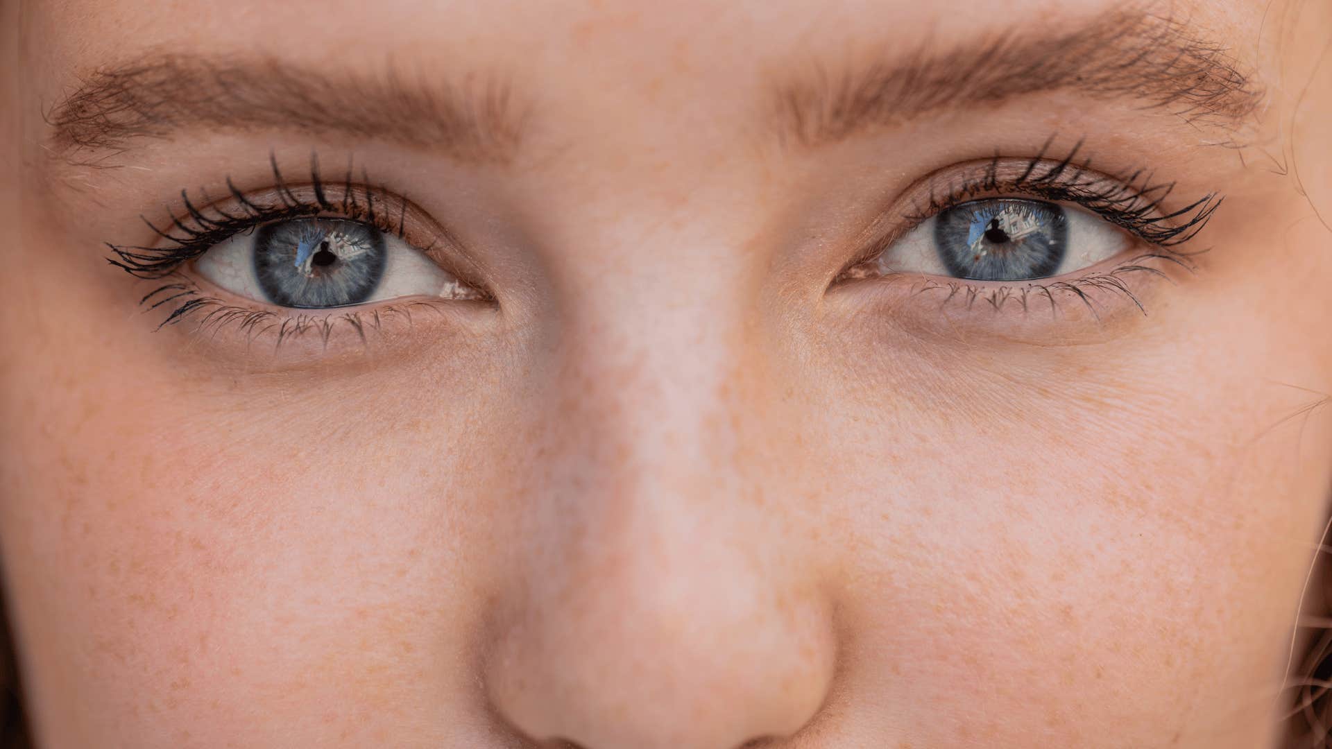 close up of woman's eyes