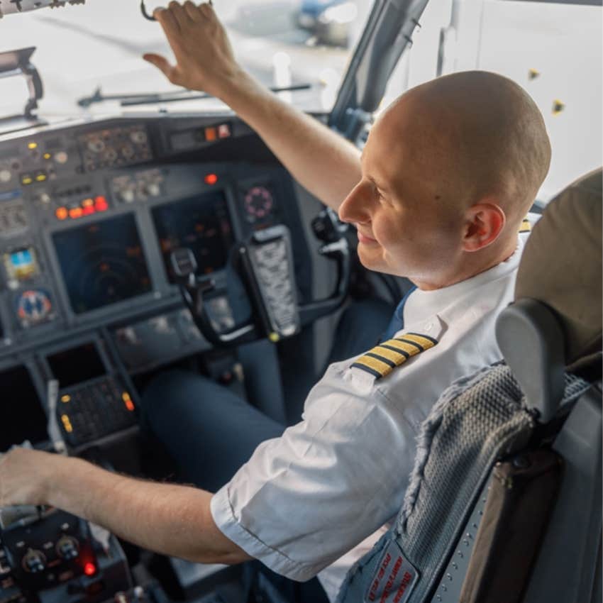 pilot in cockpit 