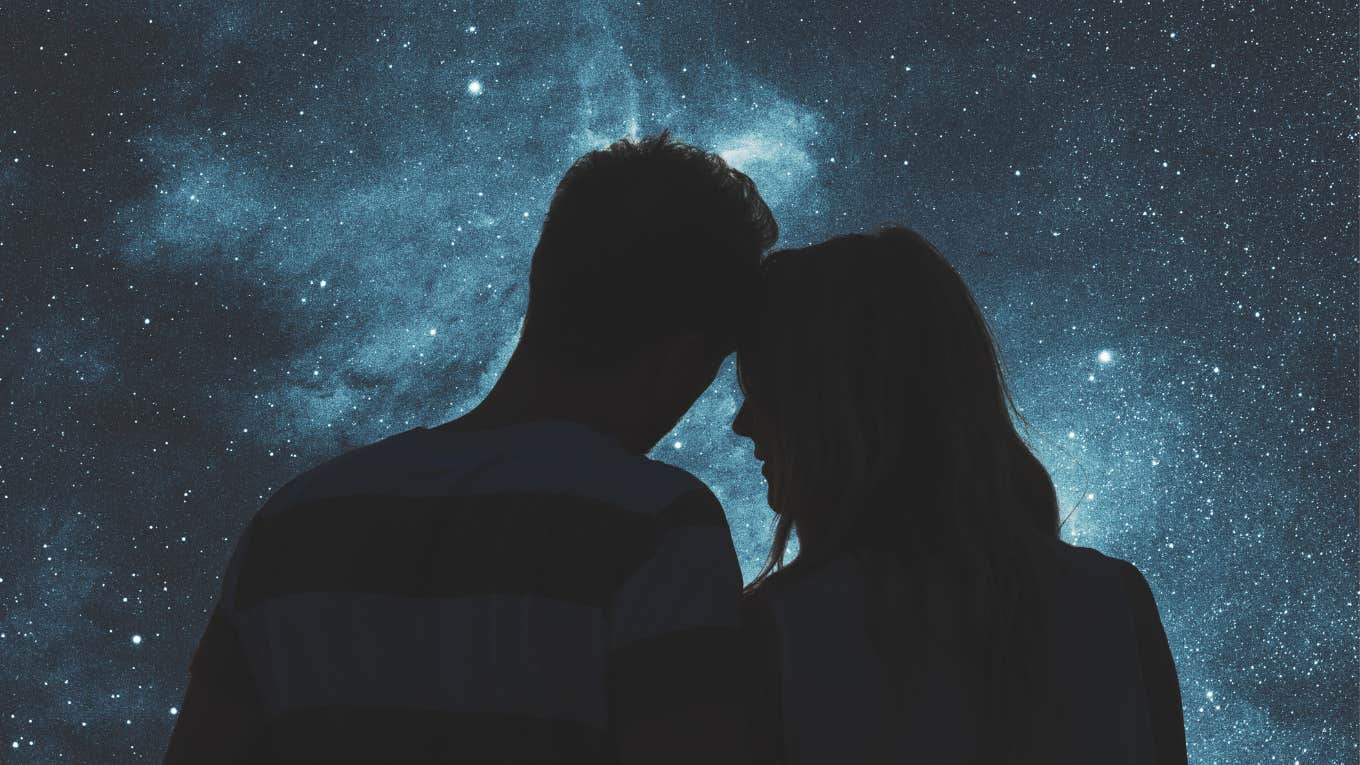 couple reconnecting under starry sky