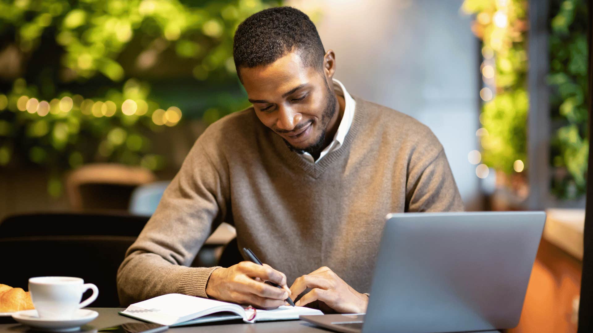 man working on laptop